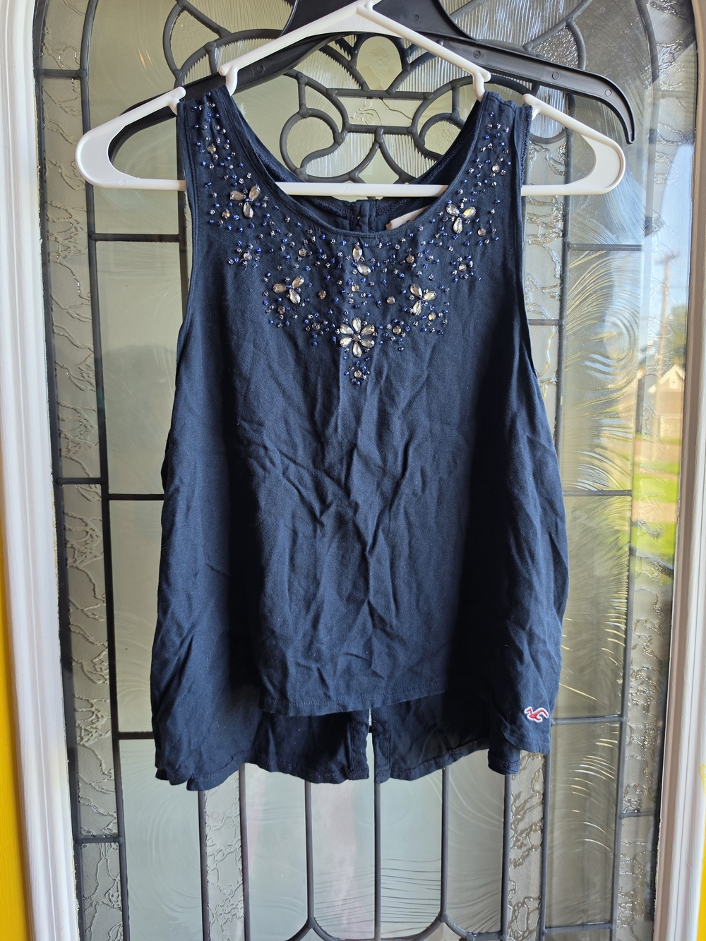 Hollister Navy Embellished Sleeveless Camisole